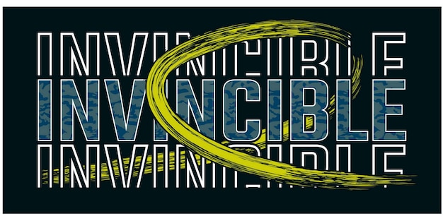 Лозунг Invincible Quotes и мотивированный типографский дизайн на векторной иллюстрации