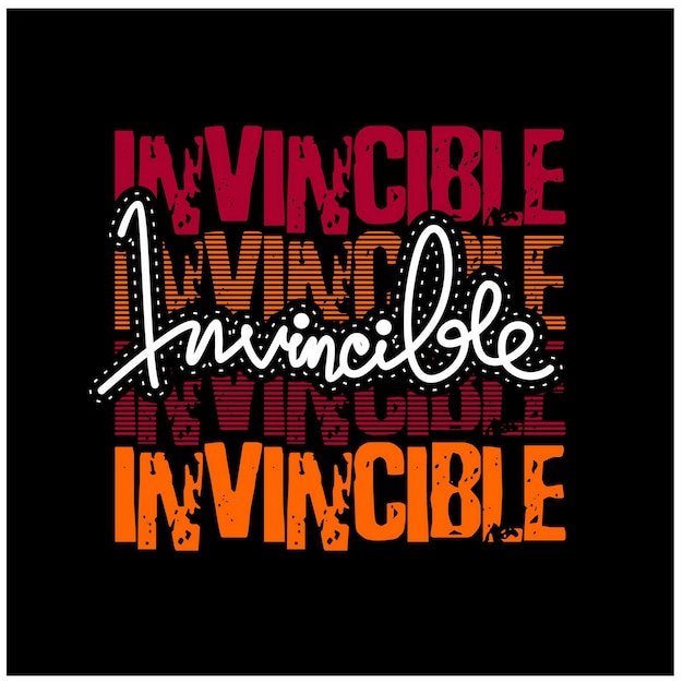 Invincible design tipografico vintage in abbigliamento tshirt illustrazione vettoriale e altri usi