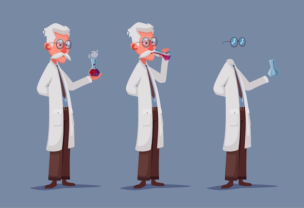 Vector invisible scientist character illustration