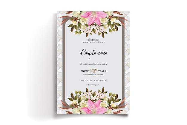 Invitatie voor een bruidsshower met bloemen