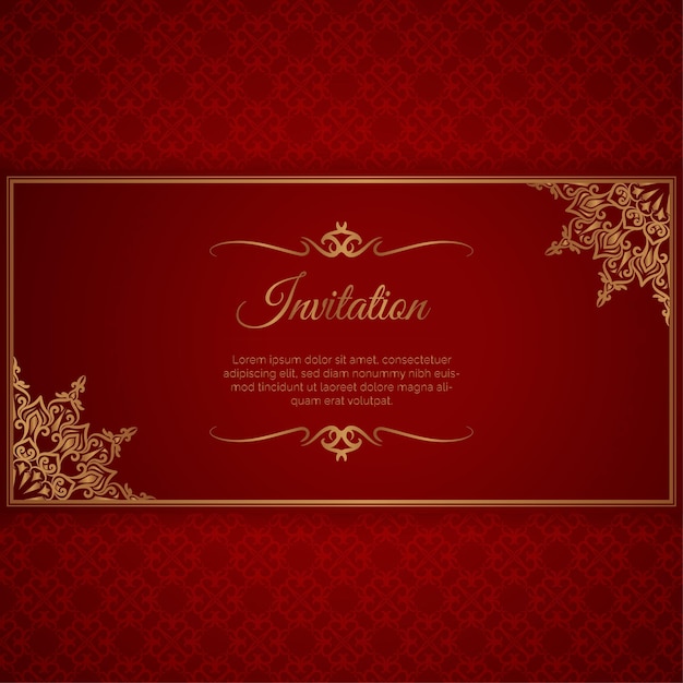 Invitation background with mandala ornaments and decorative patterns