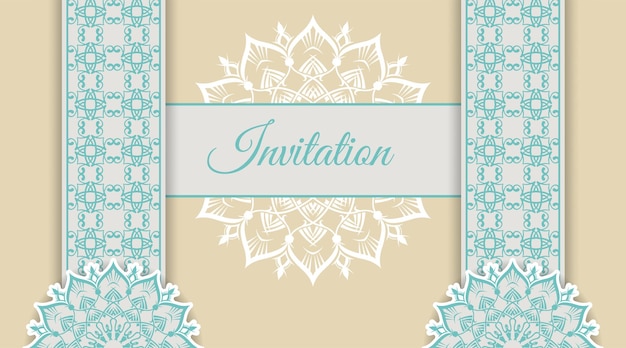 Invitation background with mandala patterns and ornaments