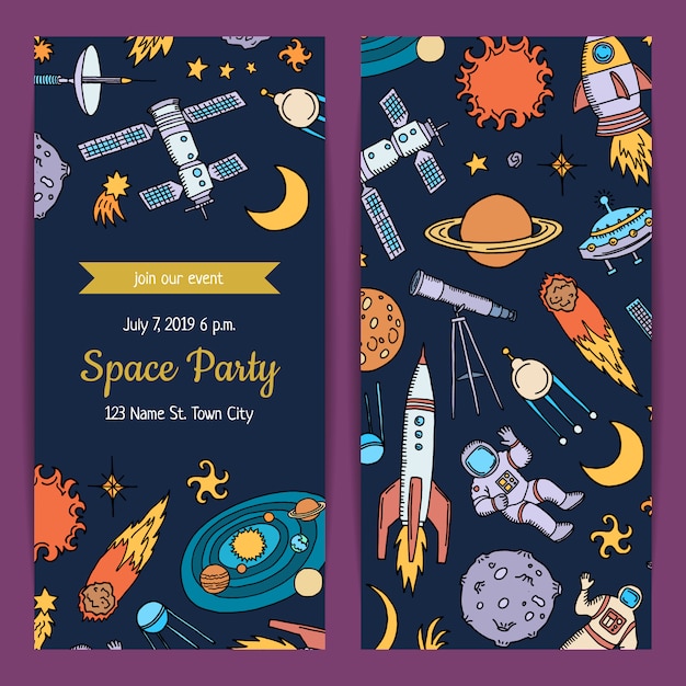 Invitation for birthday party with copy space