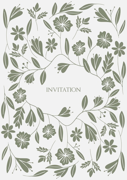 invitation botanical pattern template