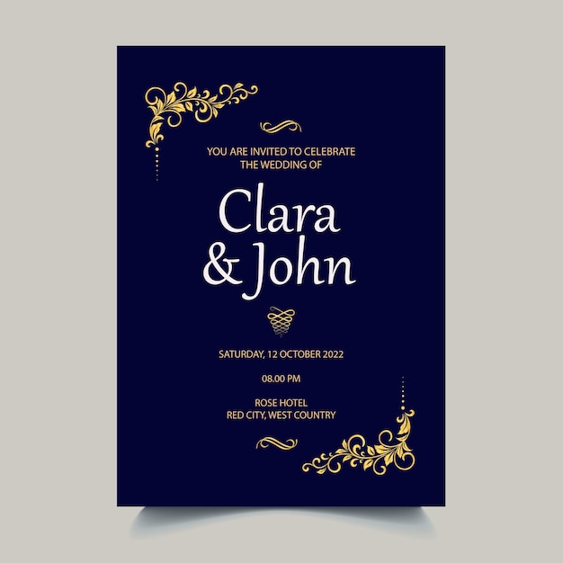 Vector invitation card template design