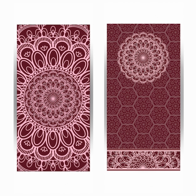 Invitation card vintage design with mandala pattern