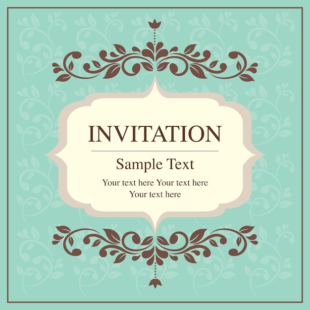 Vector invitation card vintage style