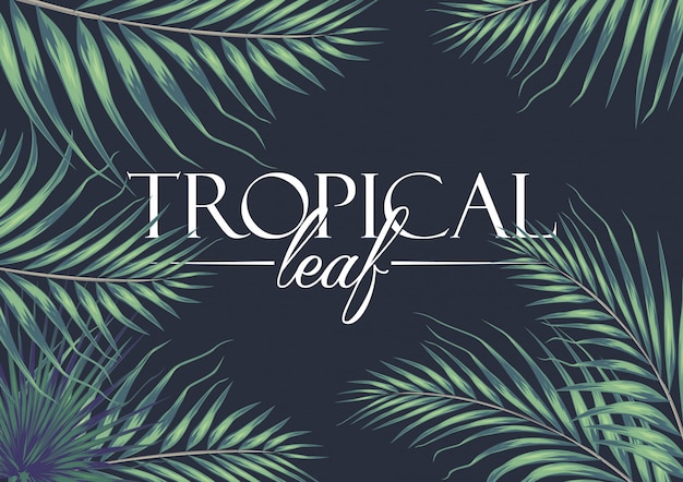 пригласительная открытка с экзотическими тропическими листьями фон