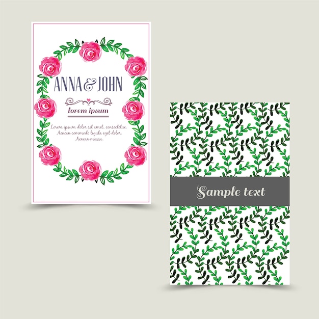 Invitation card with floral background