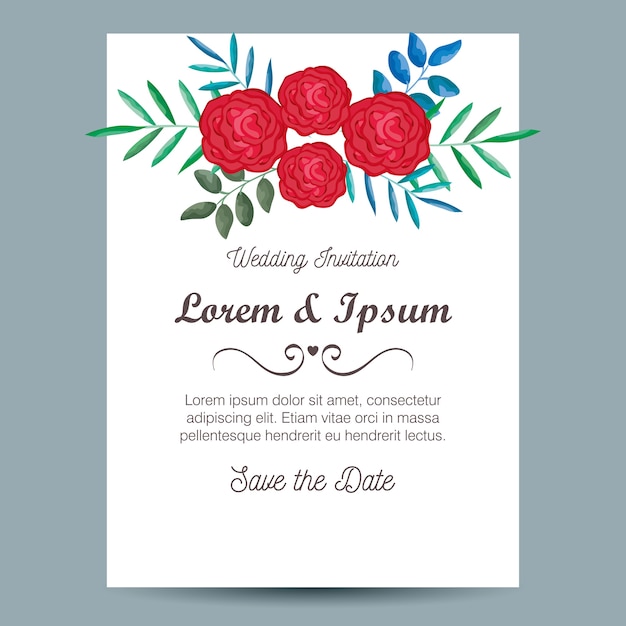 Invitation card with flowers decoration