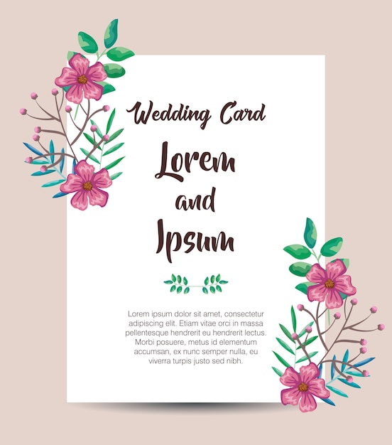 invitation card with flowers decoration