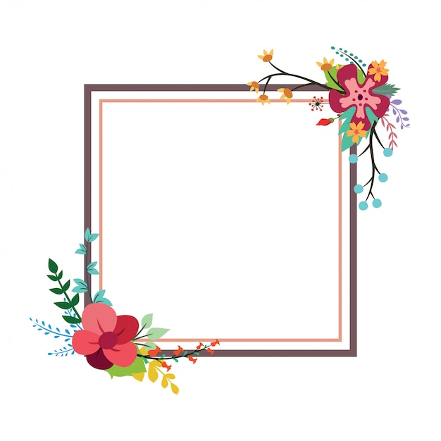 Invitation design with a floral frame