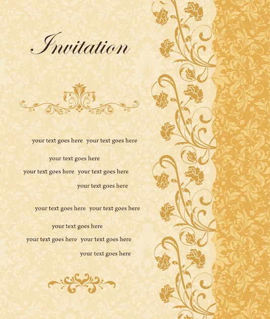 Vector invitation floral card