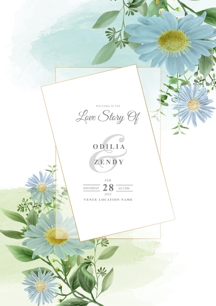 Invitation marriage card design flowers eps vector