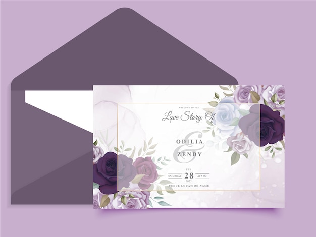 invitation marriage card design flowers eps vector