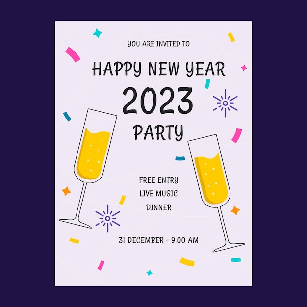invitation to a new year's party vector illustration