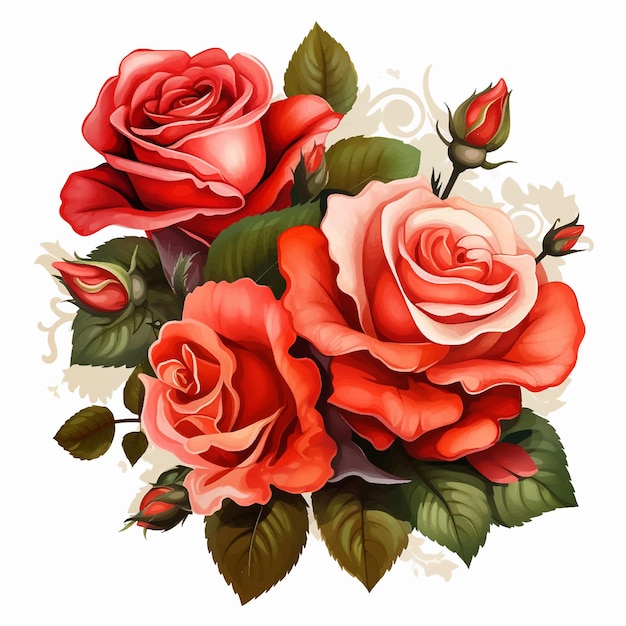 приглашение открытка роза акварель свадьба этикетка романтический день рождения граница приветствие элегантный
