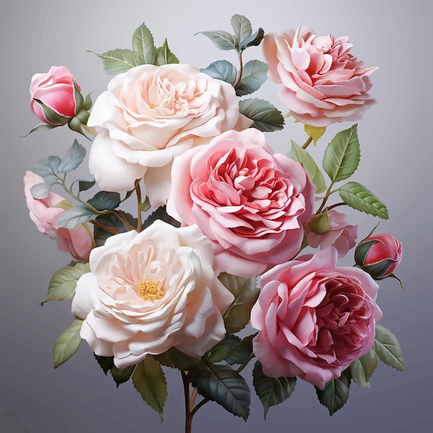 Вектор Приглашение открытка роза акварель свадьба романтическая граница приветствие графика элегантный лепесток