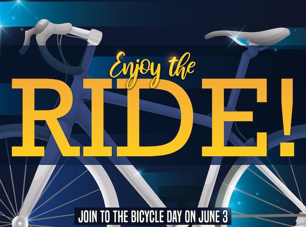 Invitation to ride with a silver bike during World Bicycle Day