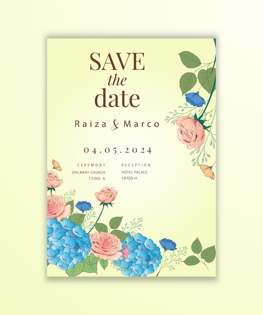 Vector invitation template with free vector