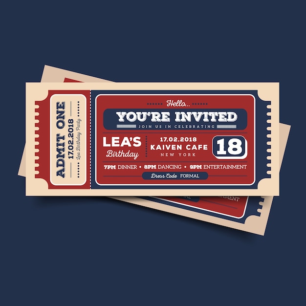 Vector invitation ticket