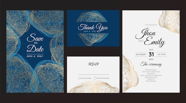 Vector invitation to the wedding background texture luxury liquid line marble and gold
