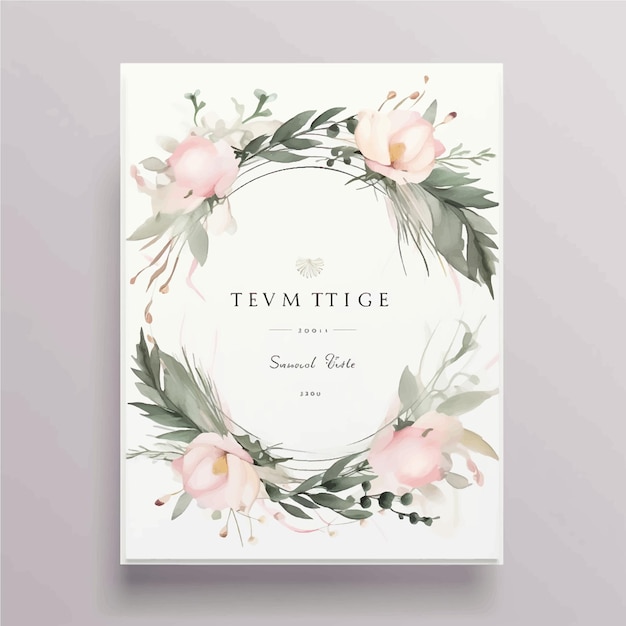 Vector invite wedding template vector design flower floral card frame illustration greeting leaf vintage