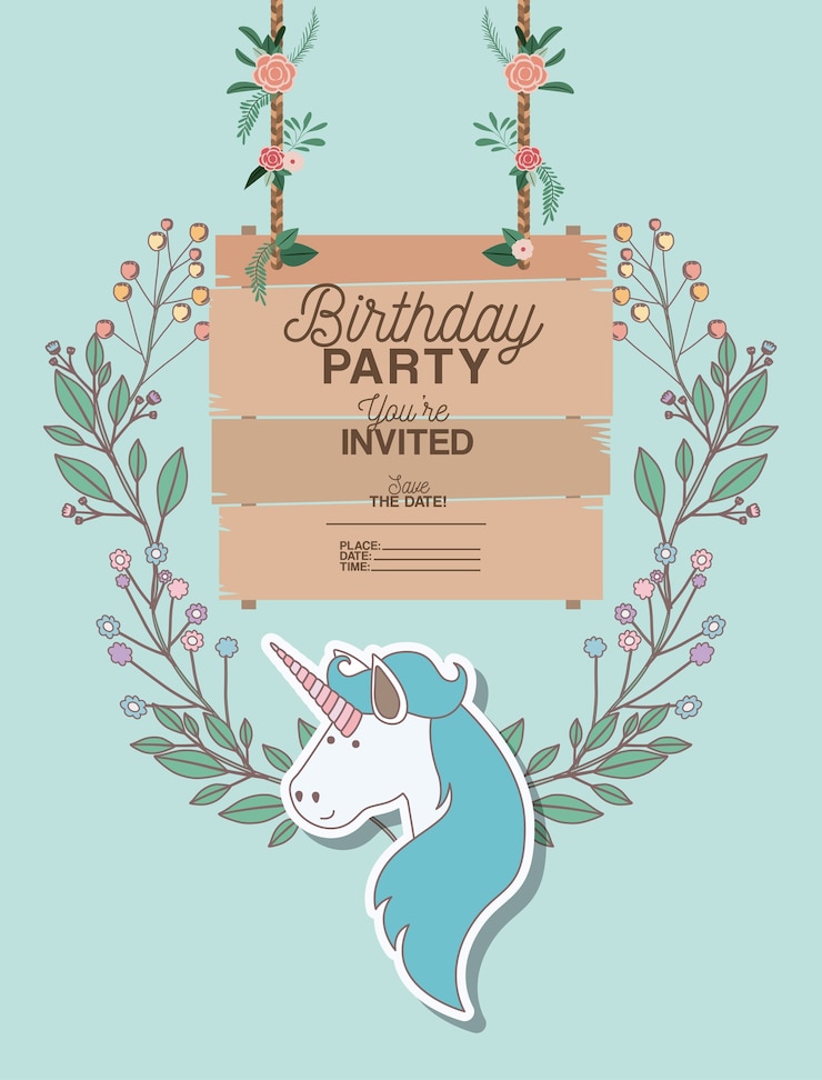 Vector invited birthday party card 