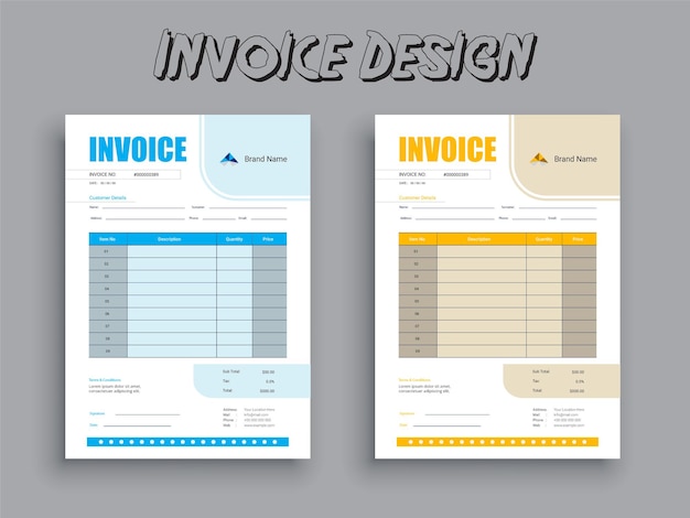 Vector invoice business invoice form template money bills or pricelist design