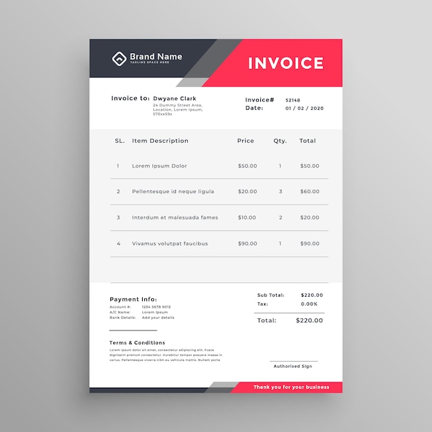 Vector invoice creative modern invoice template design