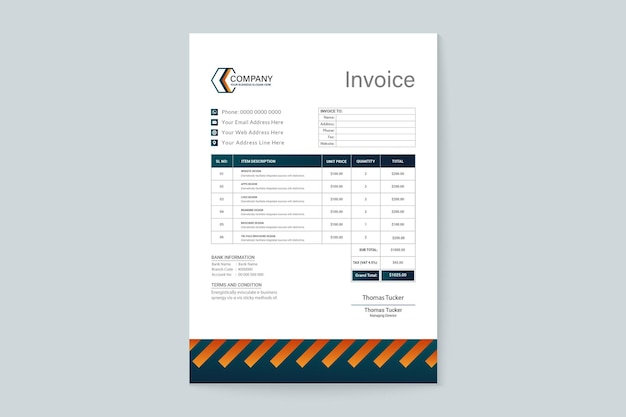 Invoice design collection for modern business company