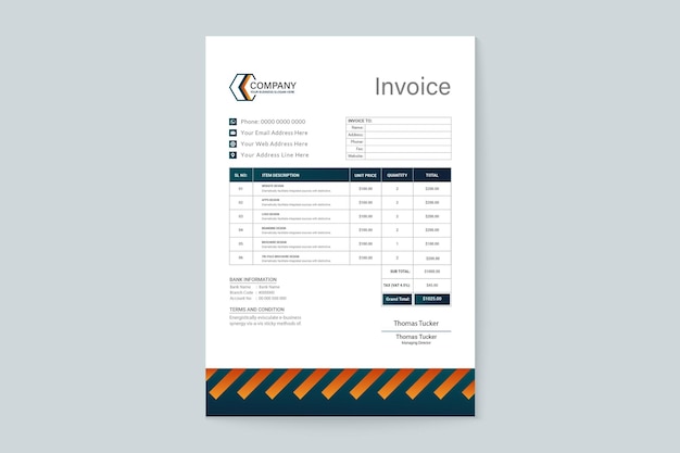 現代のビジネス会社向けの請求書デザイン コレクション