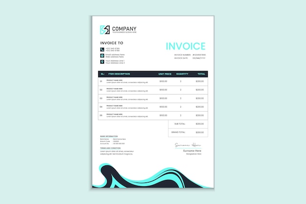 invoice design for corporate your business
