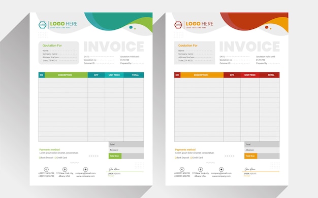 Invoice design template