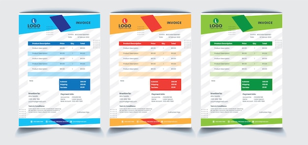 Vector invoice design template