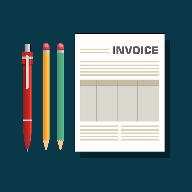 Invoice document flat isolated icon vector illustration design