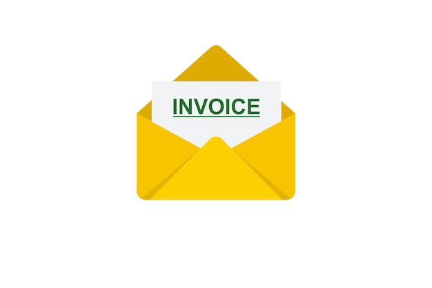 Invoice icon vector email message received with bill document flat style design