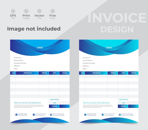 Invoice minimal design template Bill form business invoice accounting