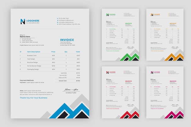 Invoice minimal design template Bill form business invoice accounting