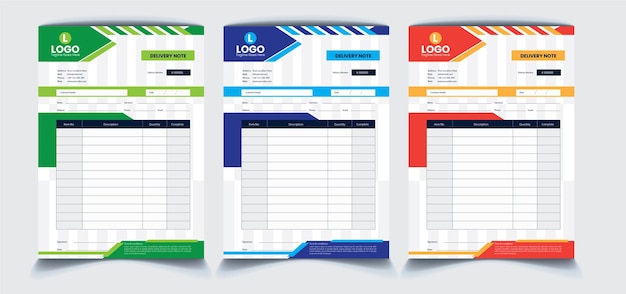 Invoice notepad design