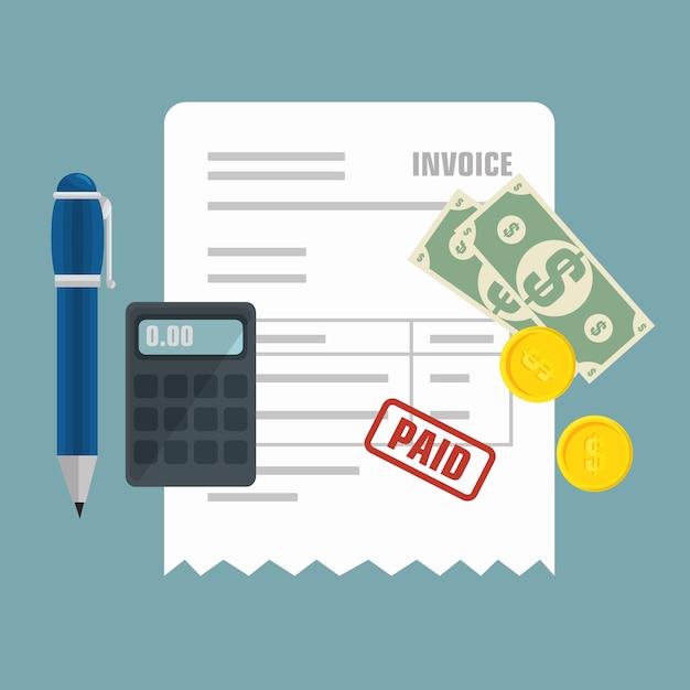 Invoice pay concept isolated icon
