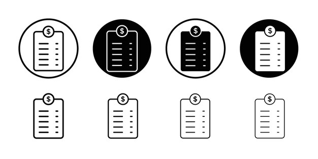 Invoice payment icon Simple outline vector logo