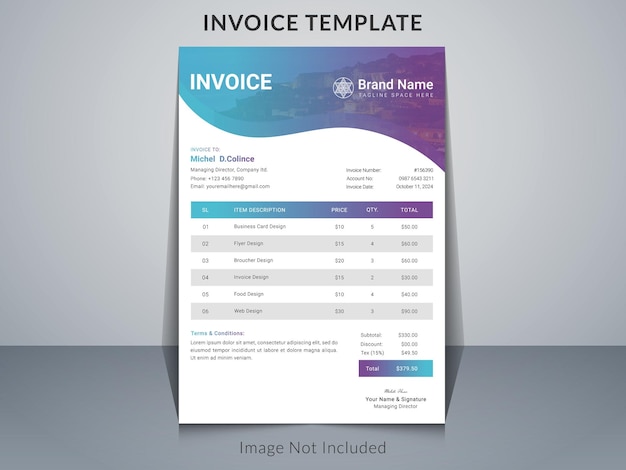 Invoice Template Or Bill Payment Or Order Form Design Templates