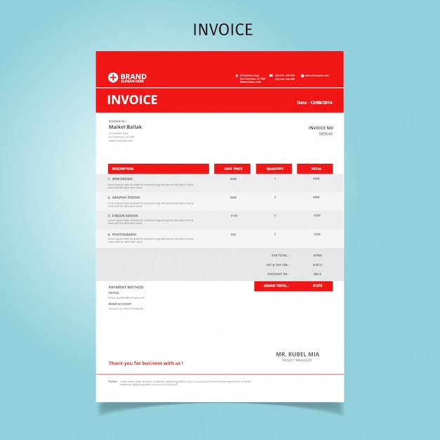 Invoice template design