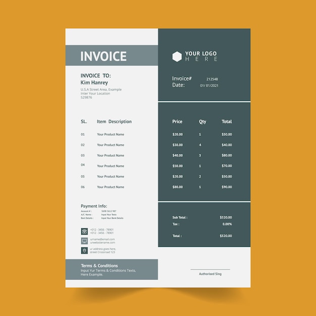 invoice template design