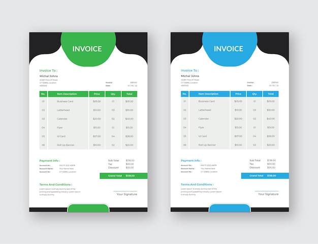 invoice template design