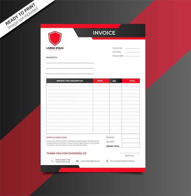 Vector invoice template design