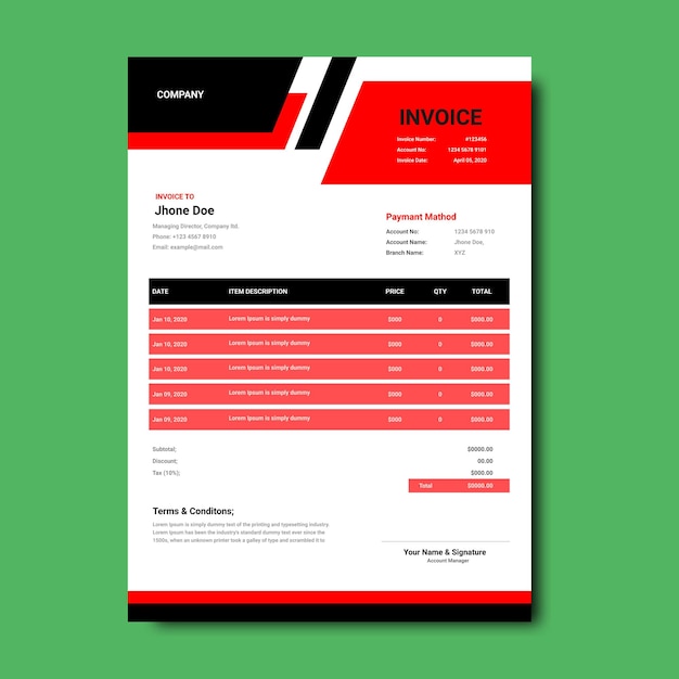 Invoice Template Design