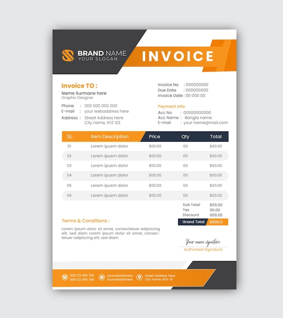 Invoice template design