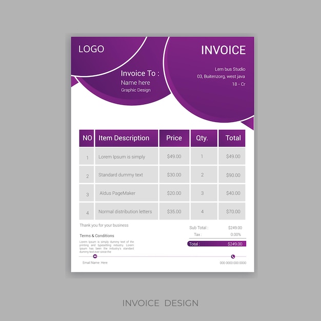 Invoice template design